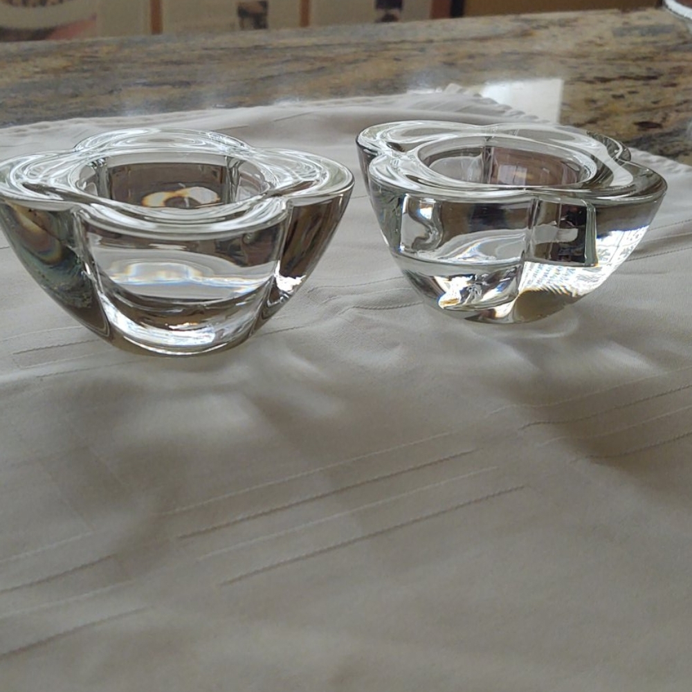 Heavy crystal small , 2 size candle holders💮 - Picture 2 of 8